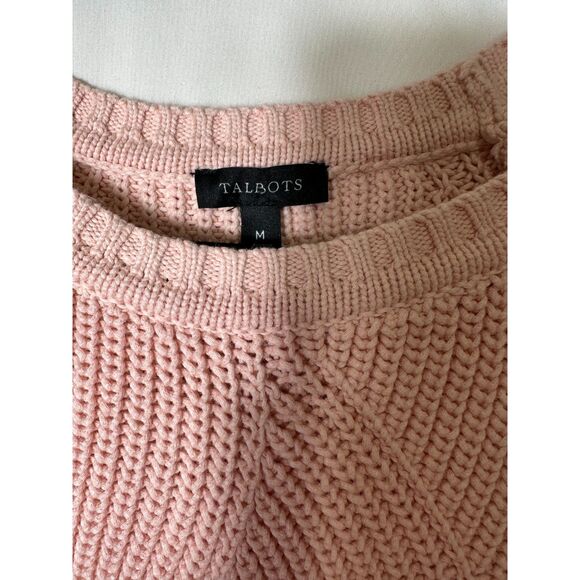 Talbots Women's Classic Blush Pink Pointelle Sweater, Size M - Picture 2 of 4